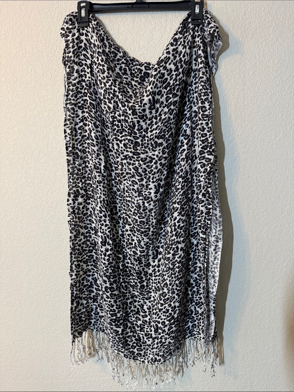 Scarf Leopard Print Sarong/scarf – Black, Blue & gray. 25” x 72”